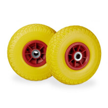 Schubkarrenräder PU-Gummi, 2 Stk.