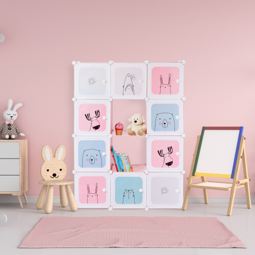 Steckregal Kinderzimmer mit 12 Böden 1