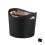 Firewood basket in black artificial leather 1