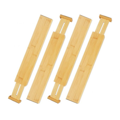Schubladenteiler aus Bambus - 4er-Set