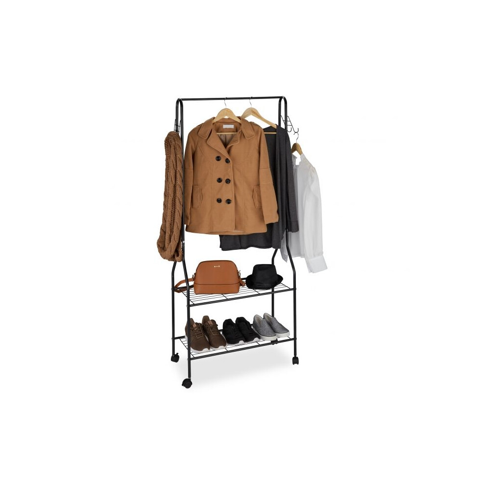 B2x Clothes Hanger With Shelf And Hooks