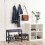 Bank mit Schuhablage und Hocker 5