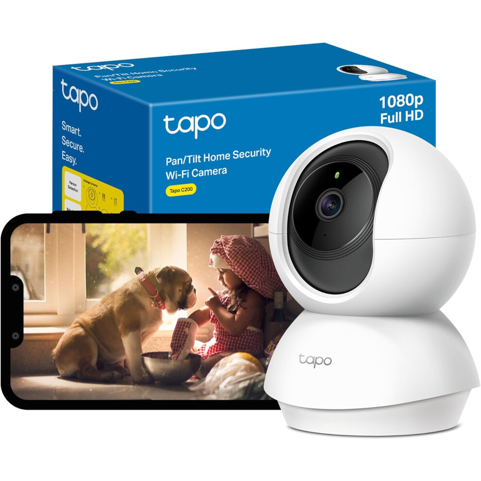 Tapo Pan/Tilt Smart Security Camera, Baby Monitor, Indoor Cctv, 360Â° Rotational Views 90312816