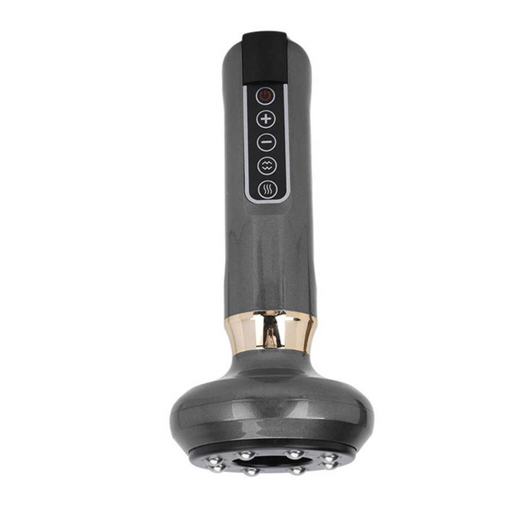 (Gray) LLhappy Electric GuaSha Massager 12 Suction Gears Steel Balls Negative Pressure Cupping Meridians Massage Machien Scraping White
