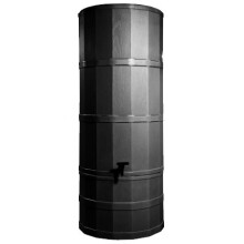 Water Butt, 200 Litre, Black Water Butt with Stand and Tap