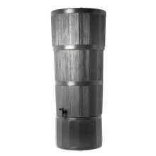 150L Woodgrain Effect Polybutt Water Butt - Black