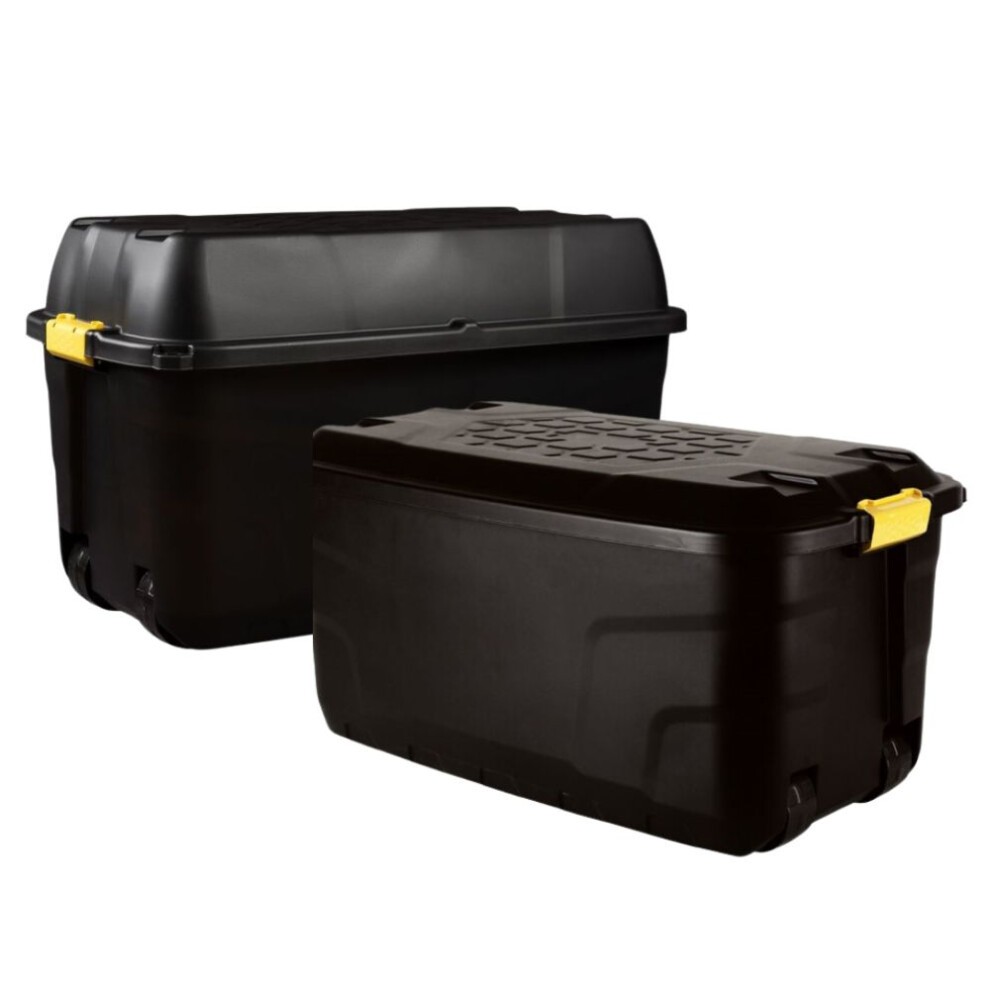 Set of Heavy Duty Storage Wheeled Boxes - Lockable Waterproof Storage 175L + 145L-image-OPC-PFCR6W9-NEW