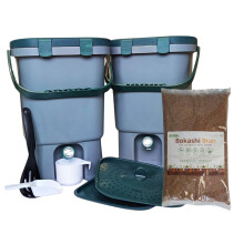 15L Double Bokashi Compost Bin Kit and Accessories + 1kg Bran