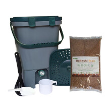 15L Single Bokashi Compost Bin Kit and Accessories and 1kg Bran