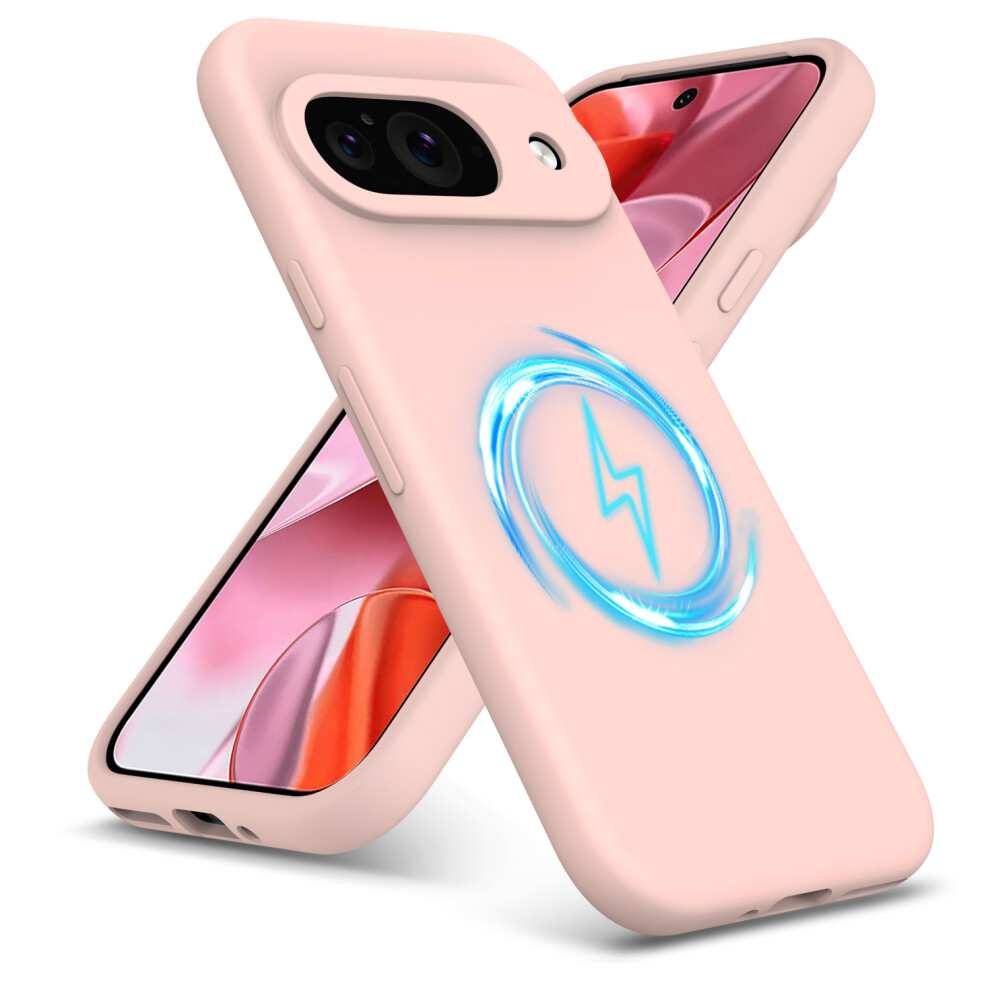 (Google Pixel 9, ) For Google Pixel 9 Pro Xl Liquid Silicone Magsafe Shockproof Phone Case Pink 5059302147437