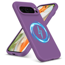 (Google Pixel 9 Pro XL, Purple) For Google Pixel 9 Pro XL Liquid Silicone Magsafe Shockproof Phone Case