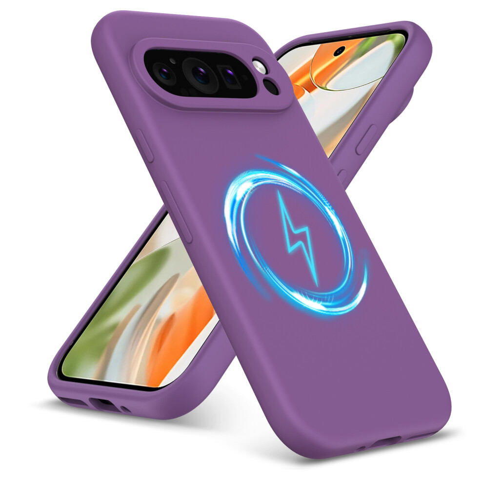 Pixfab (Google Pixel 9 Pro Xl, Purple) For Google Pixel 9 Pro Xl Liquid Silicone Magsafe Shockproof Phone Case