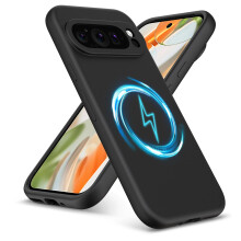 (Google Pixel 9 Pro XL, Black) For Google Pixel 9 Pro XL Liquid Silicone Magsafe Shockproof Phone Case