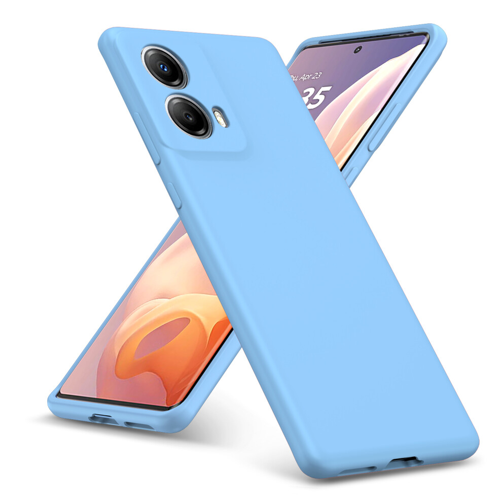 (Motorola G85, ) For For Motorola G85 Liquid Silicone Shockproof Phone Case Blue 5059302145518