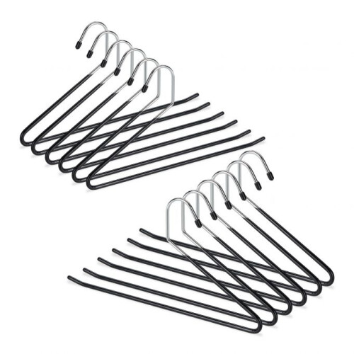 Set schwarze Hosenbügel mit Antirutschschutz