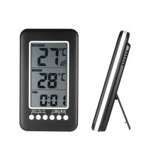 Termómetro digital inalámbrico para interiores y exteriores, reloj y medidor de temperatura.