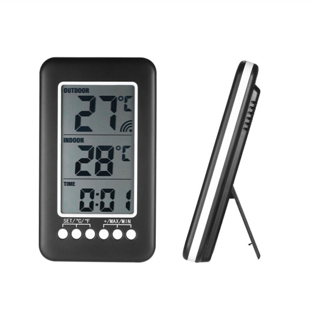 Digital Wireless Indoor Outdoor Thermometer Clock Temperature Meter 6942623056818