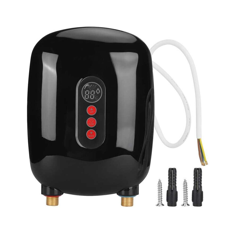6500W Electric Instant Tankless Water Heater Lcd Black 6942623058218