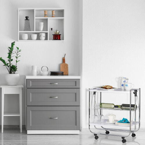 Folding serving trolley 2