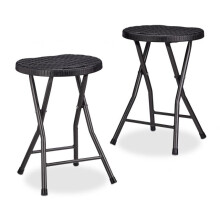 2 Stk. Klapphocker aus Rattan