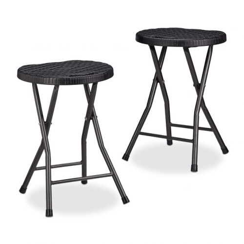2 Stk. Klapphocker aus Rattan
