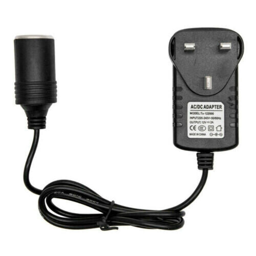 Car Cigarette Lighter 240V Mains Plug to 12V Socket Adapter AC DC UK Plug 2