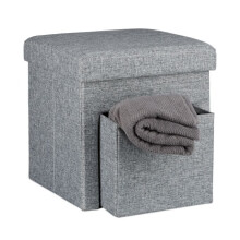 Klapphocker aus Leinen mit Fach