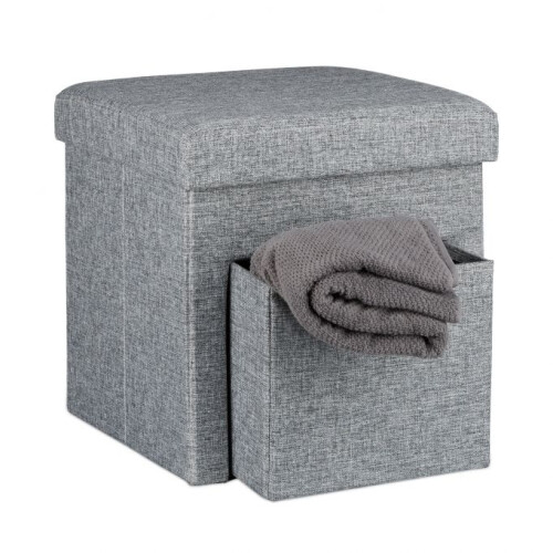 Klapphocker aus Leinen mit Fach