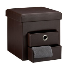 Hocker aus Kunstleder mit 2 Fächern