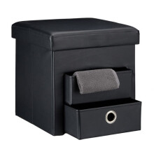 Hocker aus Kunstleder mit 2 Fächern