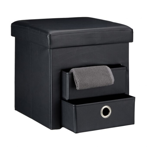 Hocker aus Kunstleder mit 2 Fächern