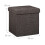 Tabouret pliable avec rangement en tissu lin 4
