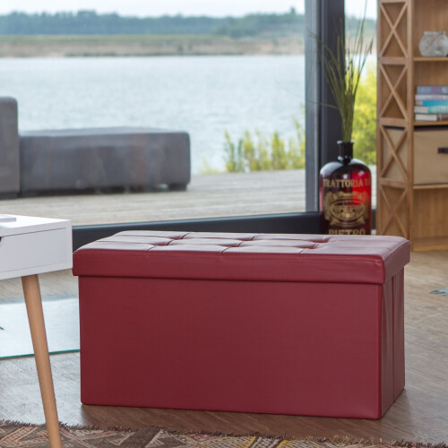 Sitzbank mit Stauraum aus Kunstleder 1