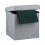 Tabouret pliable avec rangement en tissu lin 1