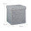 Tabouret pliable avec rangement en tissu lin 4