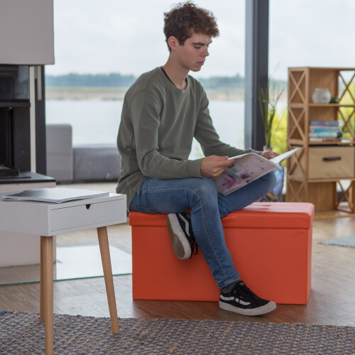 Banc avec espace de rangement en cuir artificiel 1