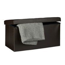 Bench with storage space in artificial leather