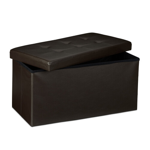 Bench with storage space in artificial leather 2