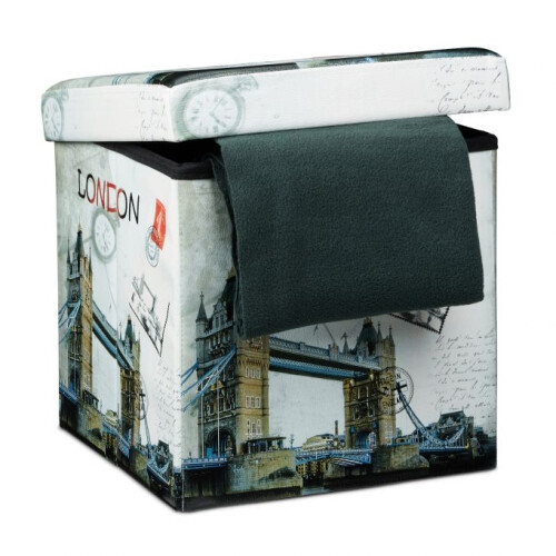 Tabouret avec espace de rangement Motif tendance