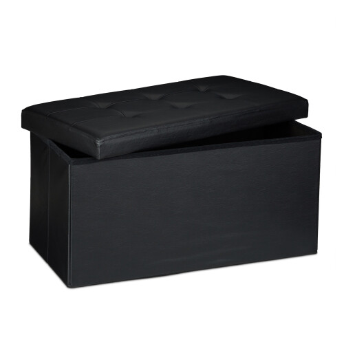 Bench with storage space in artificial leather 2