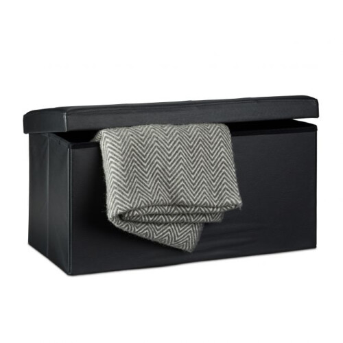 Bench with storage space in artificial leather