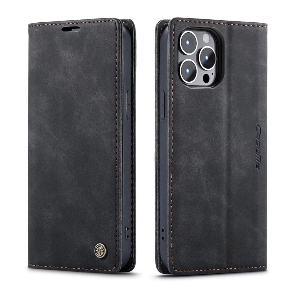 Pu Leather Flip Case Compatible With Iphone 16 Plus Wallet Built-In Stand Card Holder Black 7865574579559
