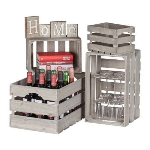 Shabby Holzkiste - 4er Set