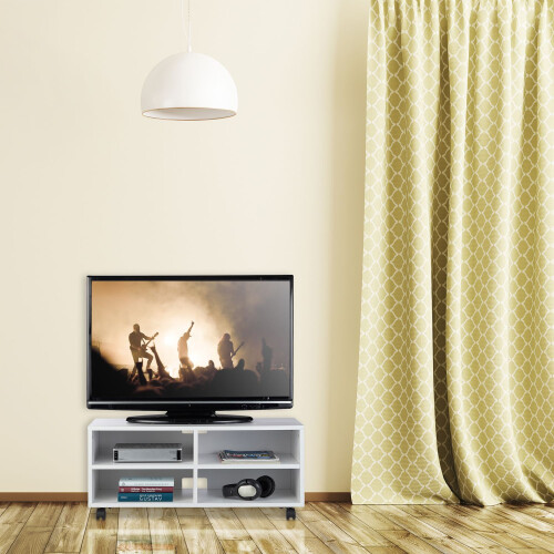 TV-Bank mit 4 Fächern und Rollen 1