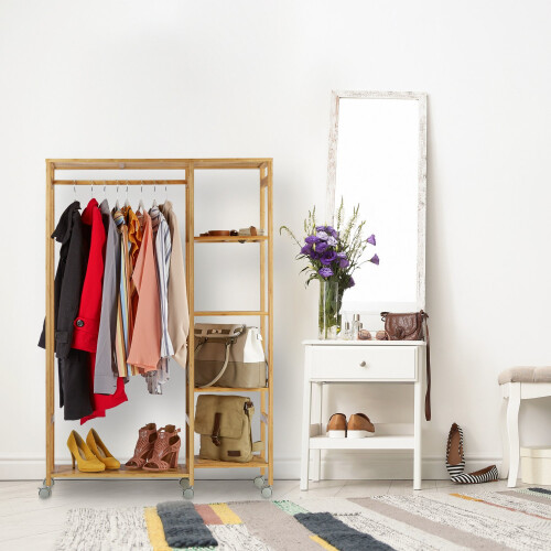 Rollgarderobe aus Bambus 1
