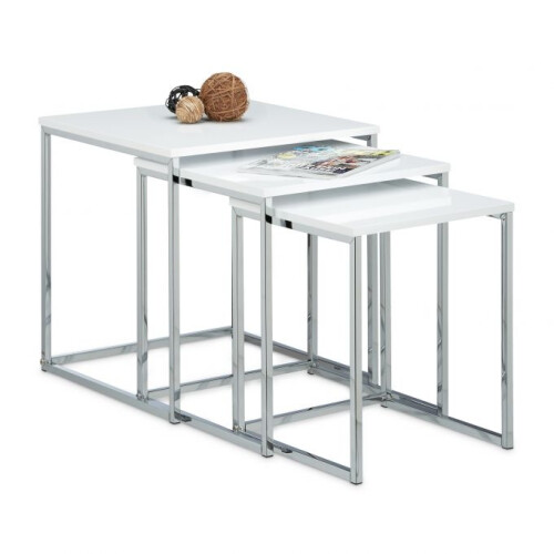 Beistelltisch im 3er-Set mit Metallbeinen