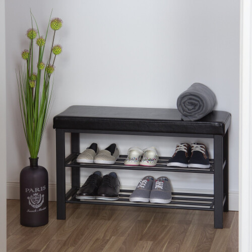 Shoe bench with padded seat 1