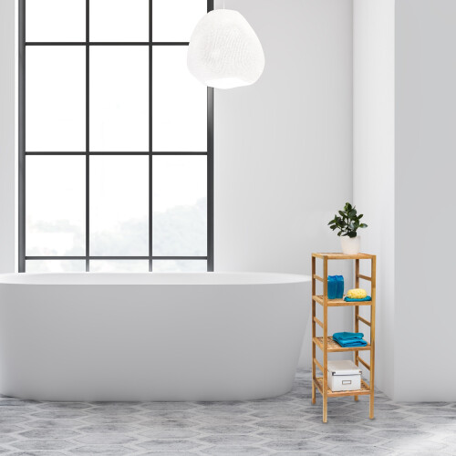 Estante de baño de madera de nogal 1