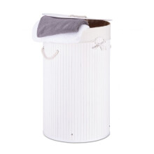 Laundry basket bamboo round