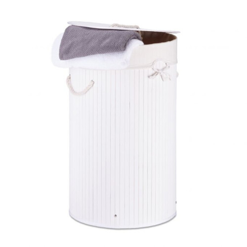 Laundry basket bamboo round